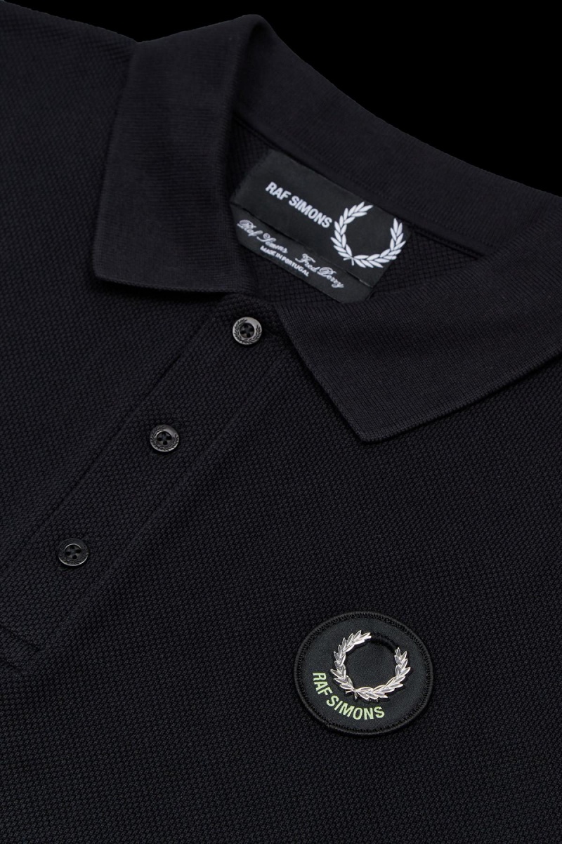 Fred Perry Oversized Printed Polo Shirt Polo T Skjorte Herre Svarte | NOJKU27624