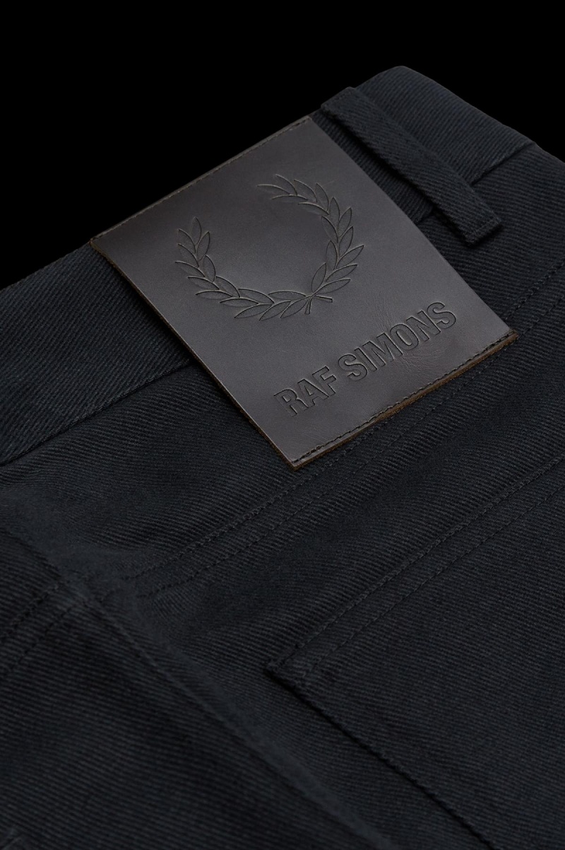 Fred Perry Patch Detail Denim Trousers Bukser Herre Svarte | YNOGT44226