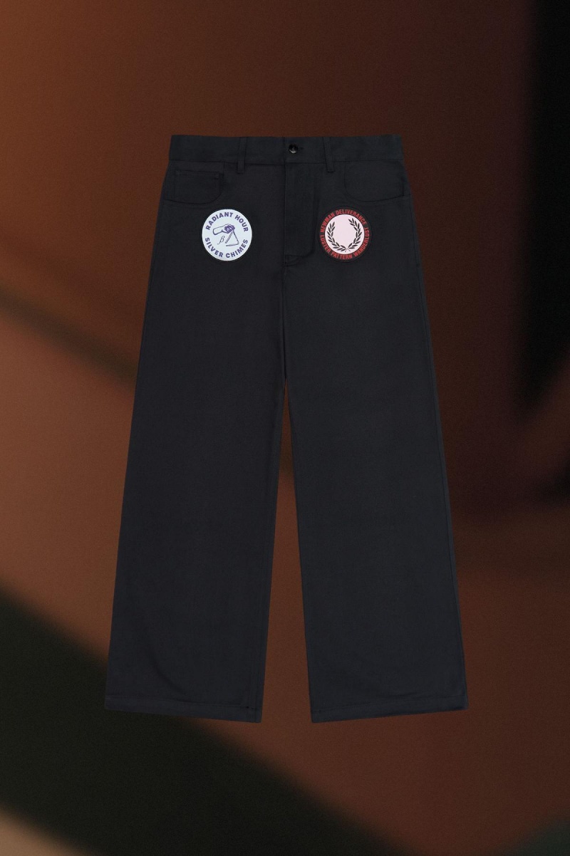 Fred Perry Patch Detail Denim Trousers Bukser Herre Svarte | YNOGT44226