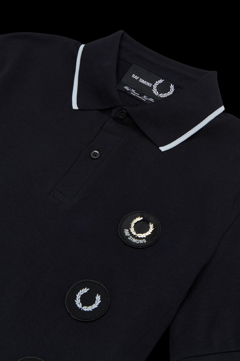 Fred Perry Patch Detail Polo Shirt Polo T Skjorte Herre Svarte | LNOSX65636