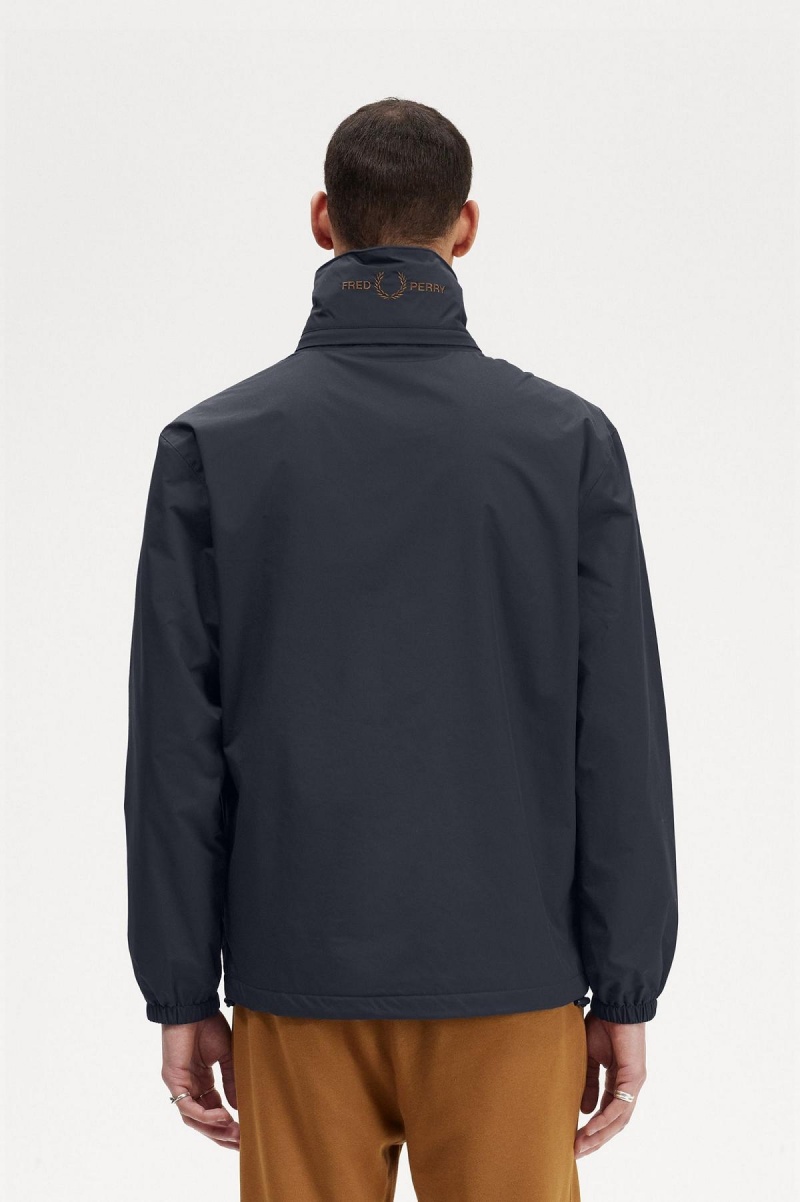 Fred Perry Patch Pocket Zip Through Frakker Herre Marineblå | XNOBH55397