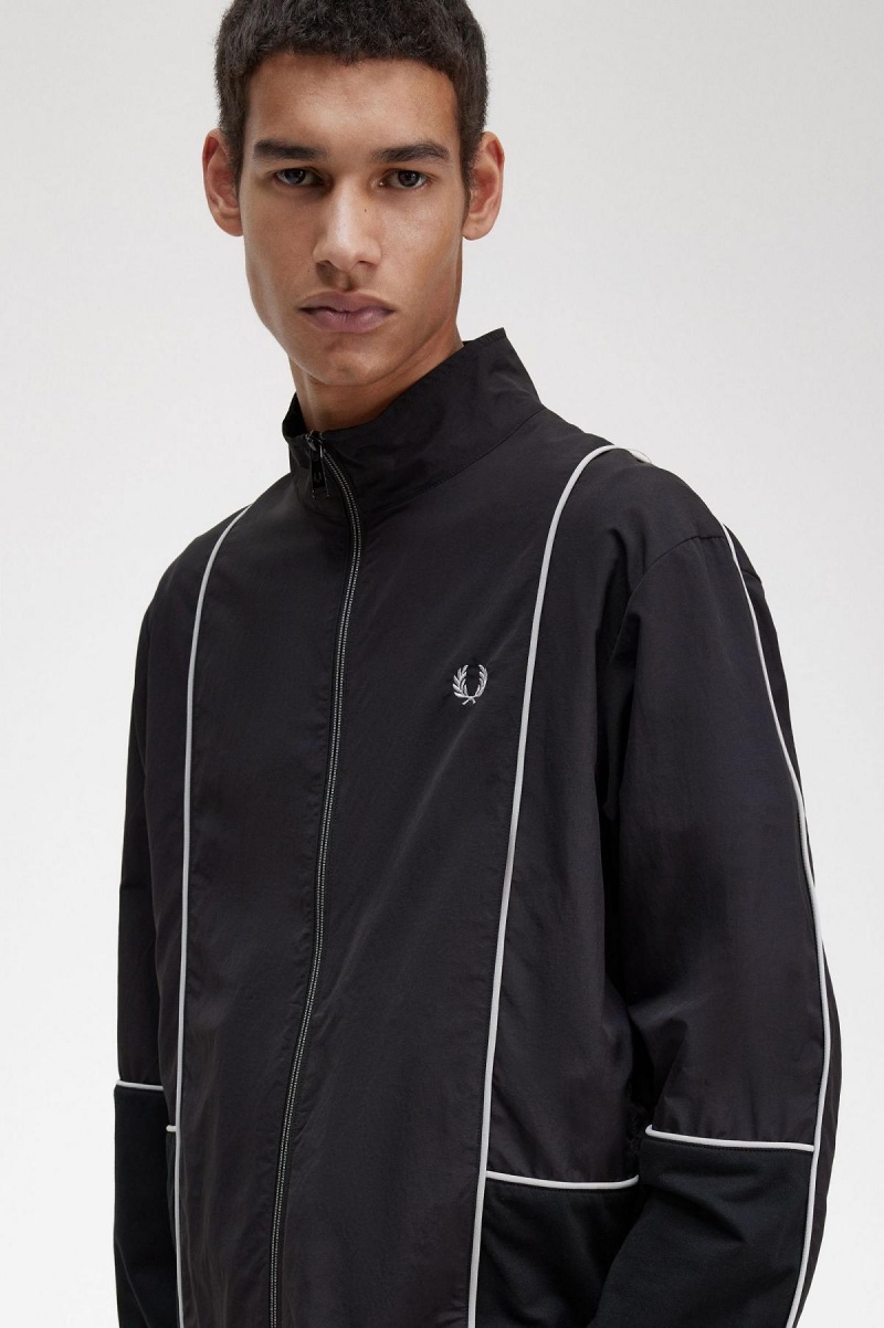 Fred Perry Piped Shell Frakker Herre Svarte | NOEAH14984