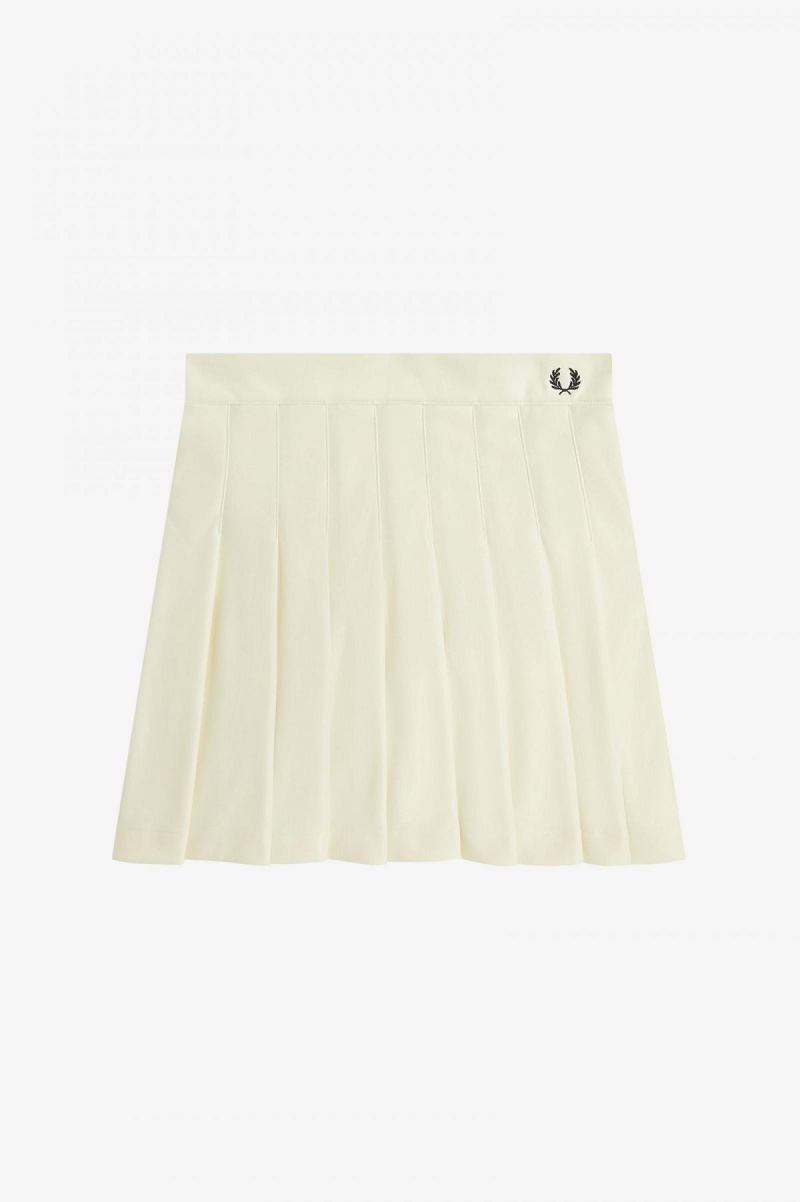 Fred Perry Plissert Tennis Bukser Dame Ecru | BNOSD32159