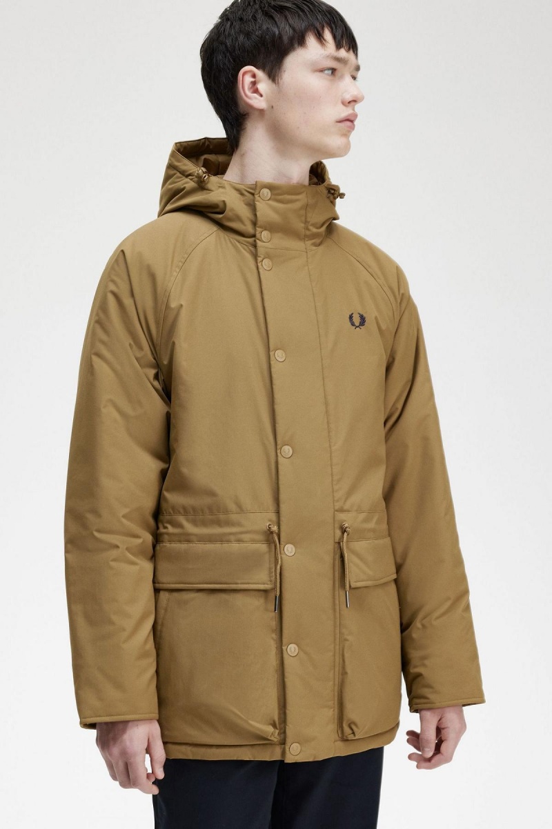 Fred Perry Polstret Zip Through Frakker Herre Shaded Stone | YNOGT41372