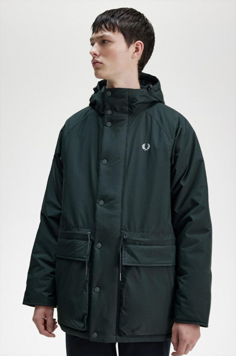 Fred Perry Polstret Zip Through Frakker Herre Grønn | NOJBT94150