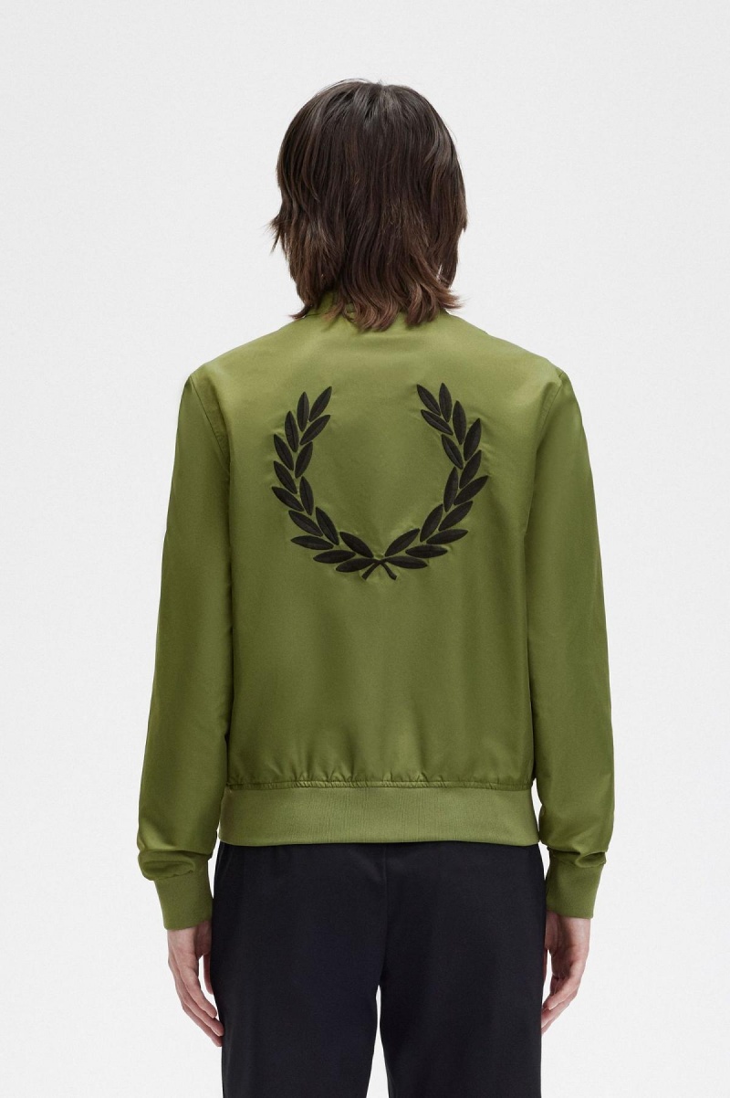 Fred Perry Printed Lining Zip-Through Frakker Dame Grønn | DNOKV84132