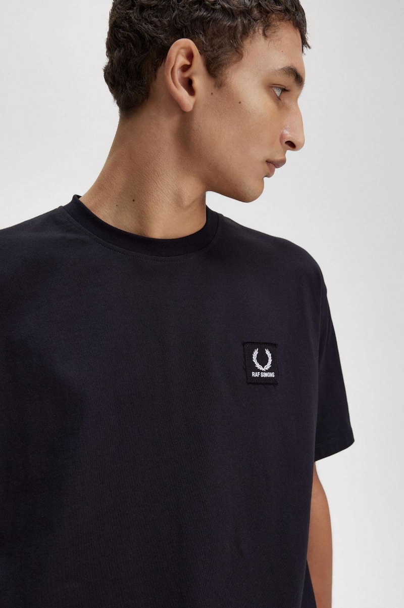 Fred Perry Printed Patch Relaxed T-skjorte Herre Svarte | DNOVO24216