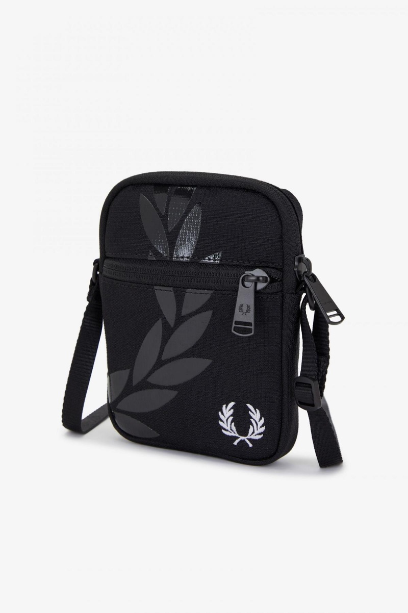 Fred Perry Printed Ripstop Side Veske Accessories Svarte | NOZDE59870