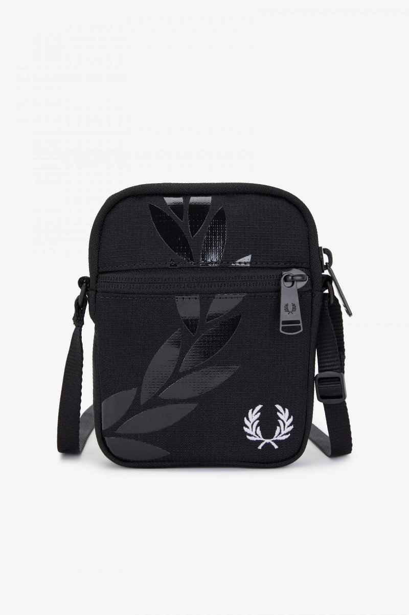 Fred Perry Printed Ripstop Side Veske Accessories Svarte | NOZDE59870