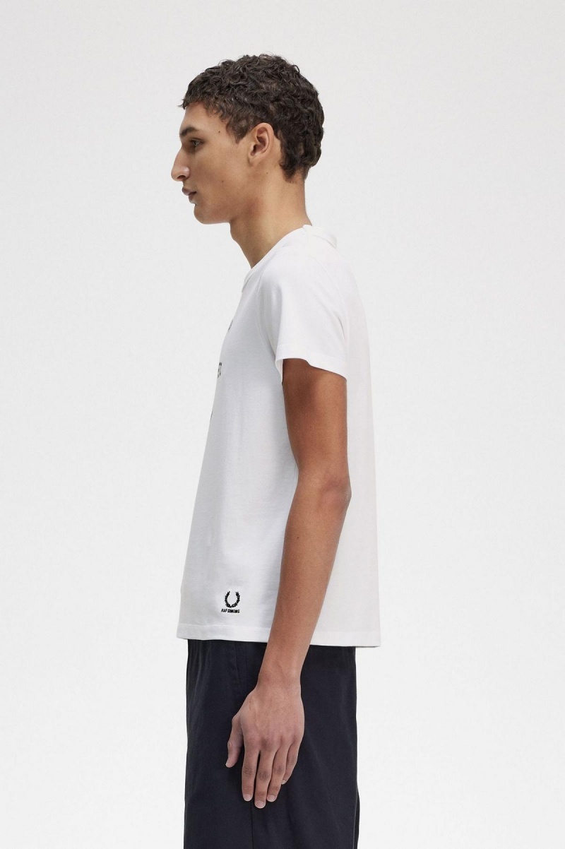 Fred Perry Printed Slim-Fit T-skjorte Herre Hvite | NONEJ57075