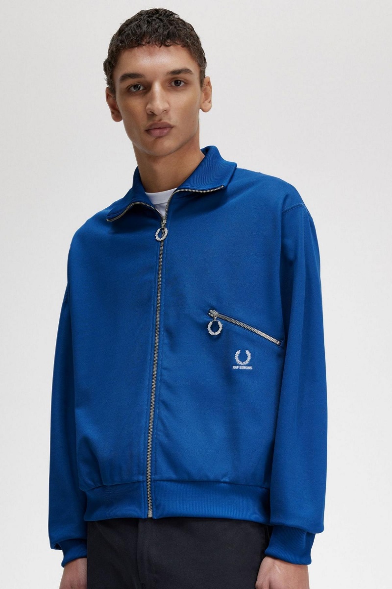 Fred Perry Printed Treningsjakke Herre Kongeblå Blå | NOCIF46602