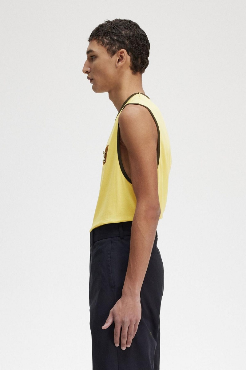 Fred Perry Printed Vest T-skjorte Herre Dirty Lime | NOXBR20015