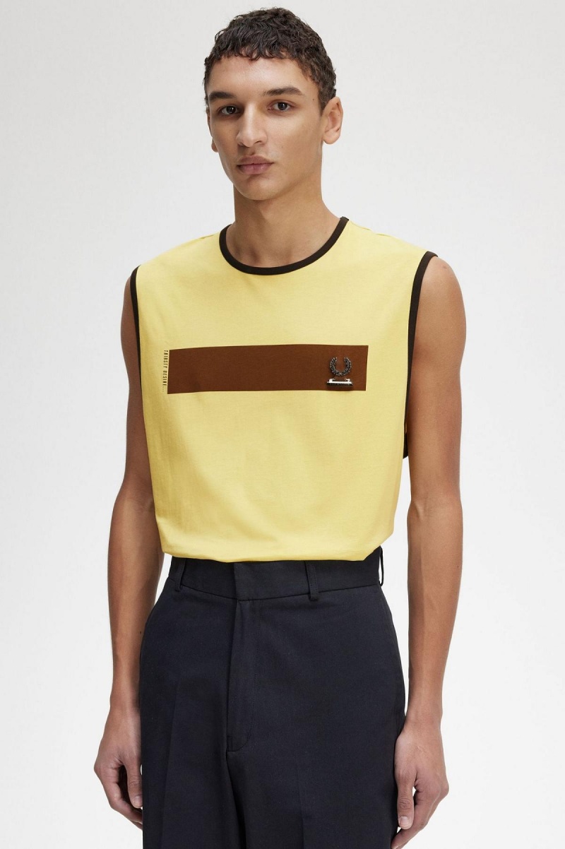 Fred Perry Printed Vest T-skjorte Herre Dirty Lime | NOXBR20015