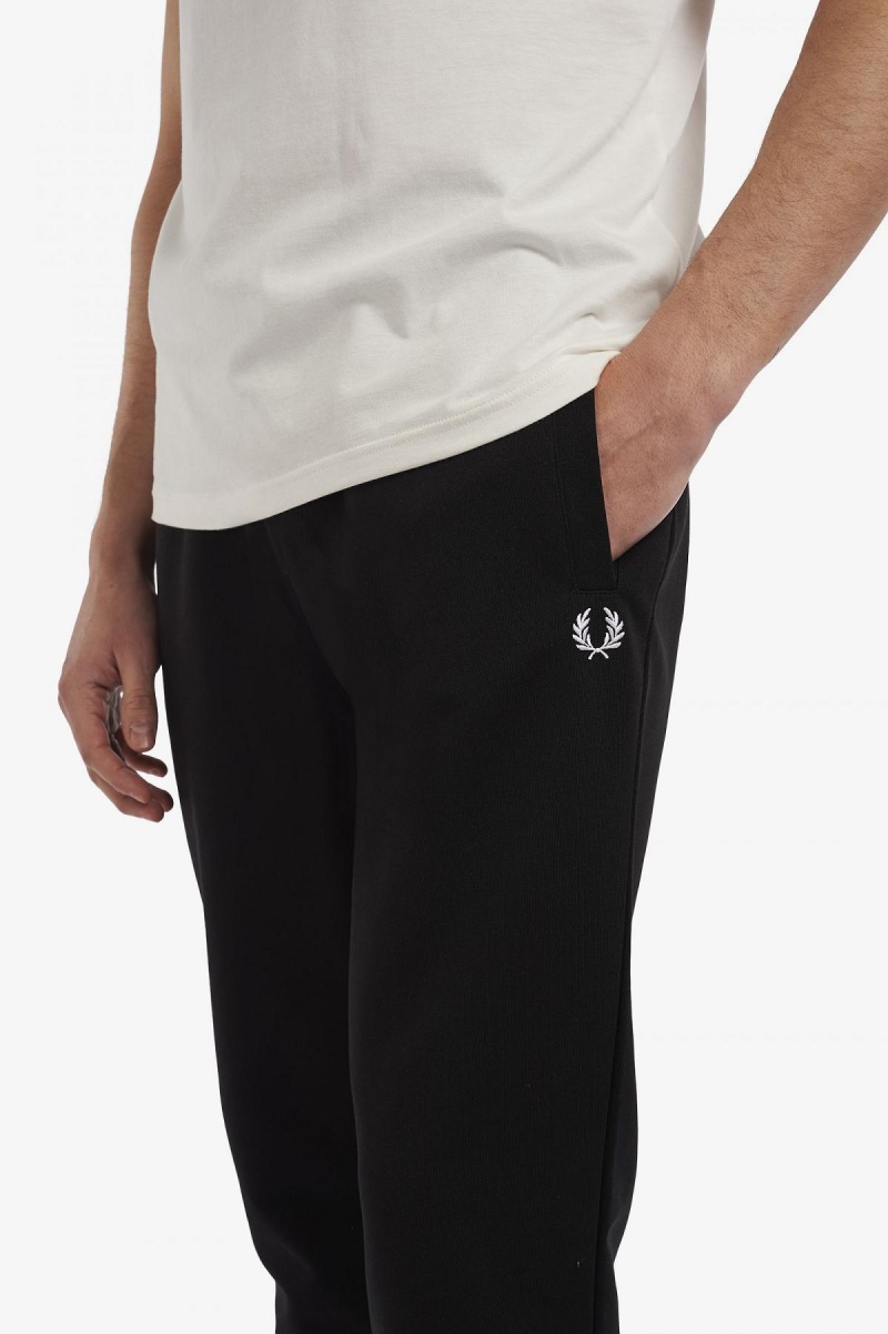 Fred Perry Reverse Tricot Track Pants Bukser Herre Svarte | NOXBR70123