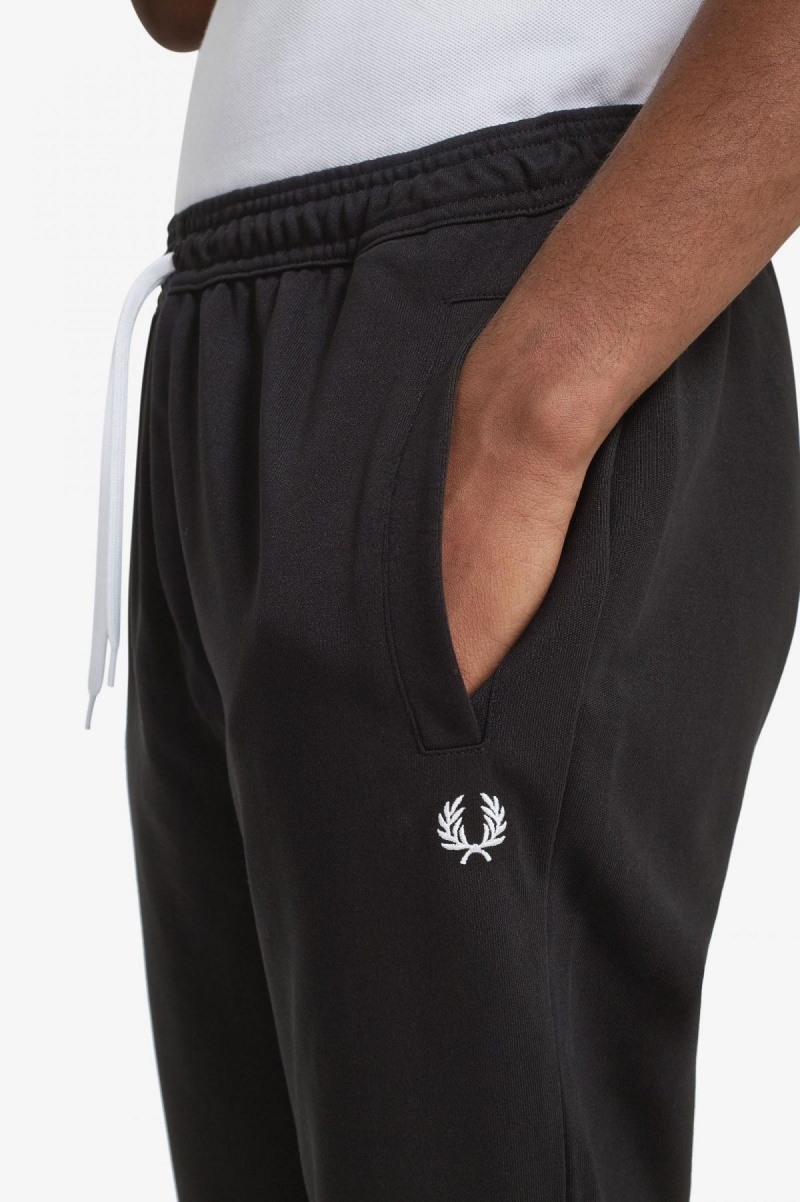 Fred Perry Reverse Tricot Track Pants Bukser Herre Svarte | NOXBR70123