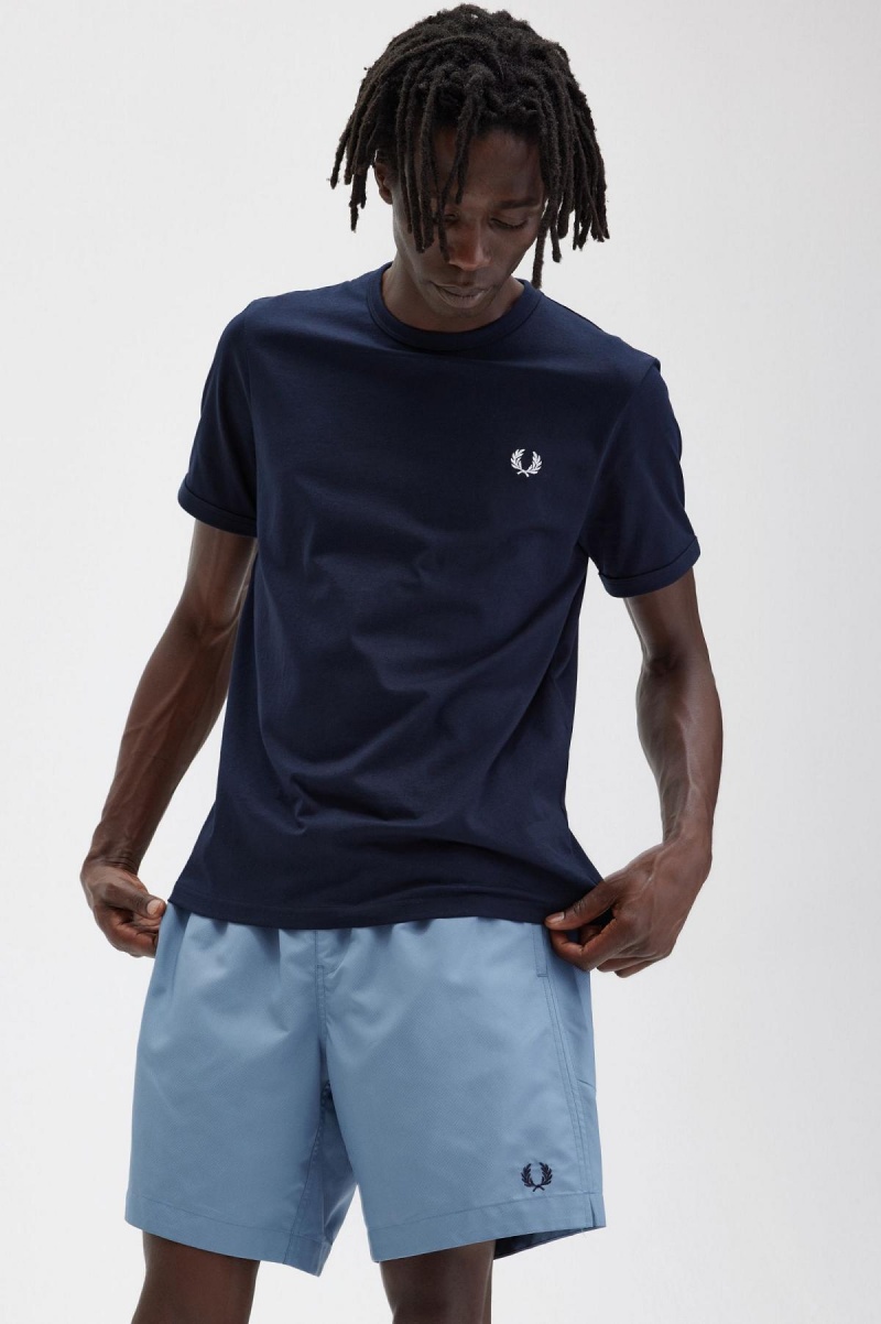 Fred Perry Ringer T-skjorte Herre Marineblå | MNOHR60752