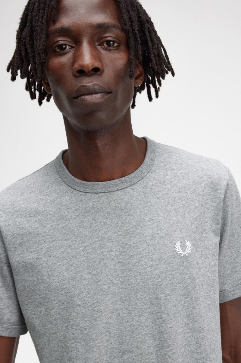 Fred Perry Ringer T-skjorte Herre Steel Marl | PNOQX11010