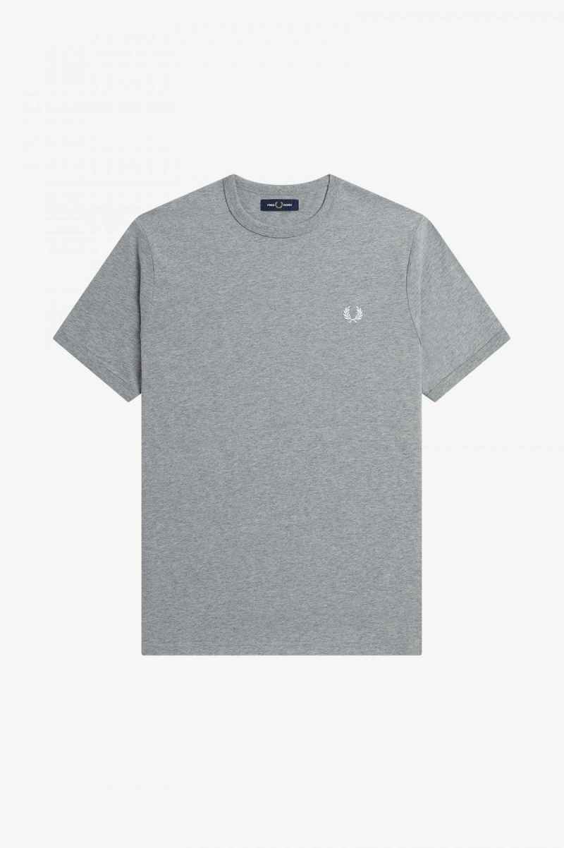 Fred Perry Ringer T-skjorte Herre Steel Marl | PNOQX11010