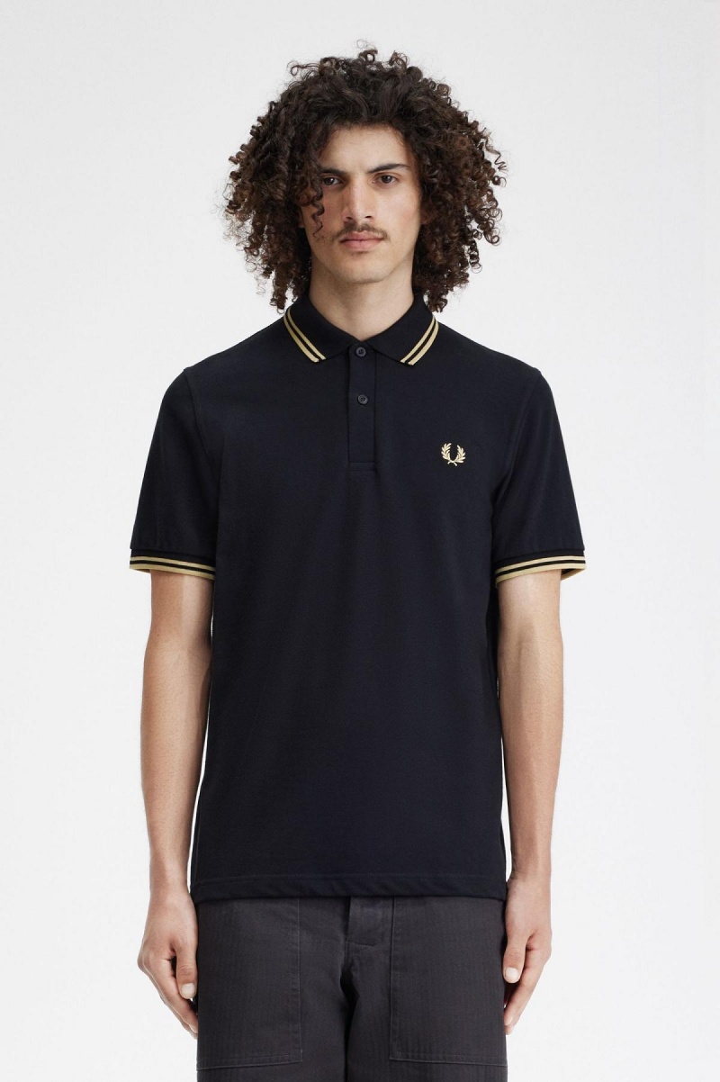 Fred Perry Shanghai M12 Fred Perry Shirt Herre Svarte | TNOPQ55071