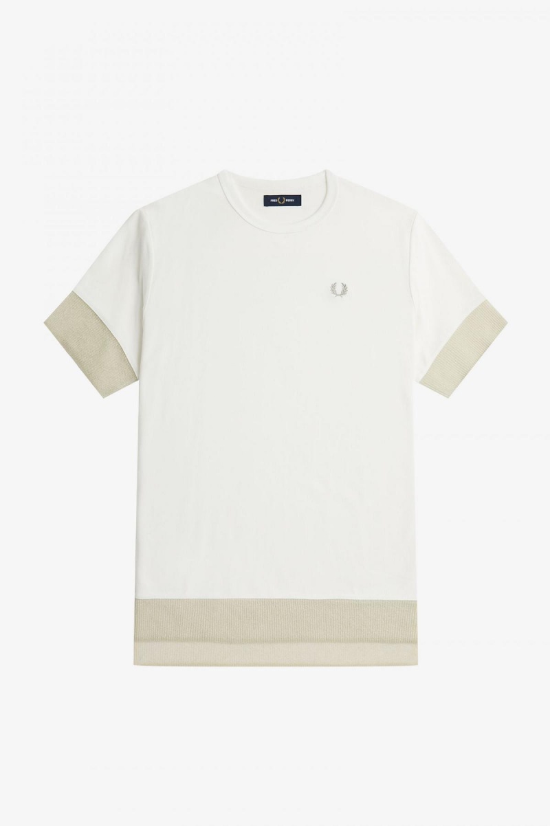 Fred Perry Sheer Trim Piqué T-skjorte Dame Hvite | PNOER26953