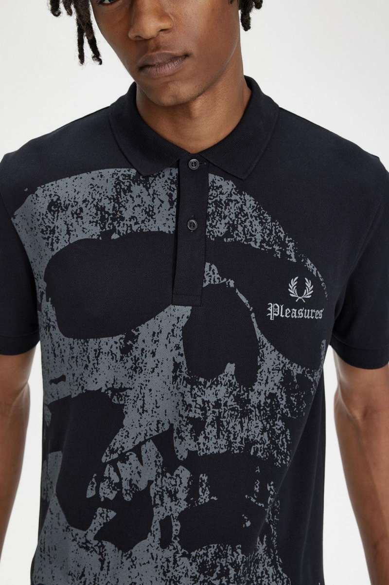 Fred Perry Skull Fred Perry Shirt Polo T Skjorte Herre Svarte | UNOTG44664