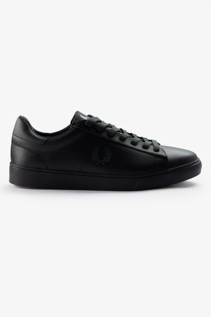 Fred Perry Spencer Sko Herre Svarte Grønn | MNOHR75410