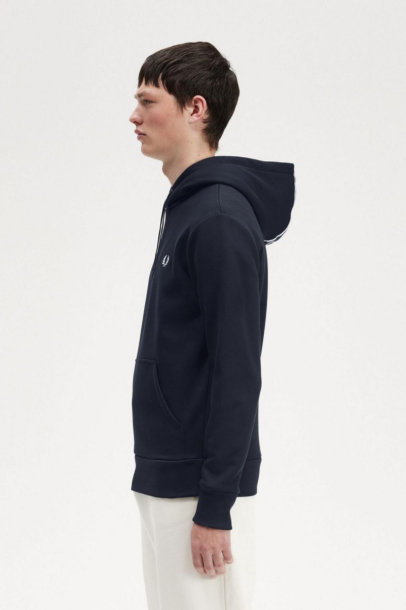 Fred Perry Tape Detail Hette Gensere Herre Marineblå | XNOGW75596