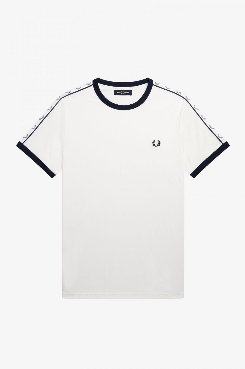 Fred Perry Taped Ringer T-skjorte Herre Hvite | NOXBR61176