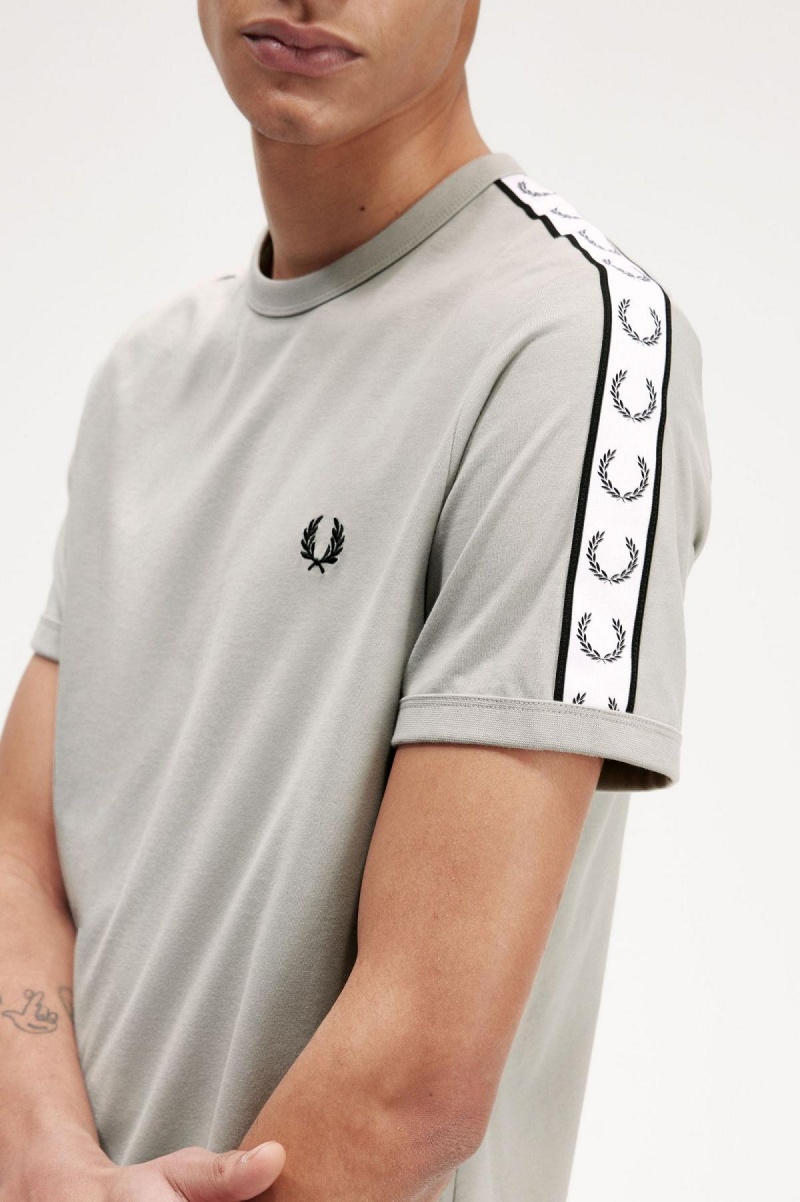 Fred Perry Taped Ringer T-skjorte Herre Limestone | ENOHC19965