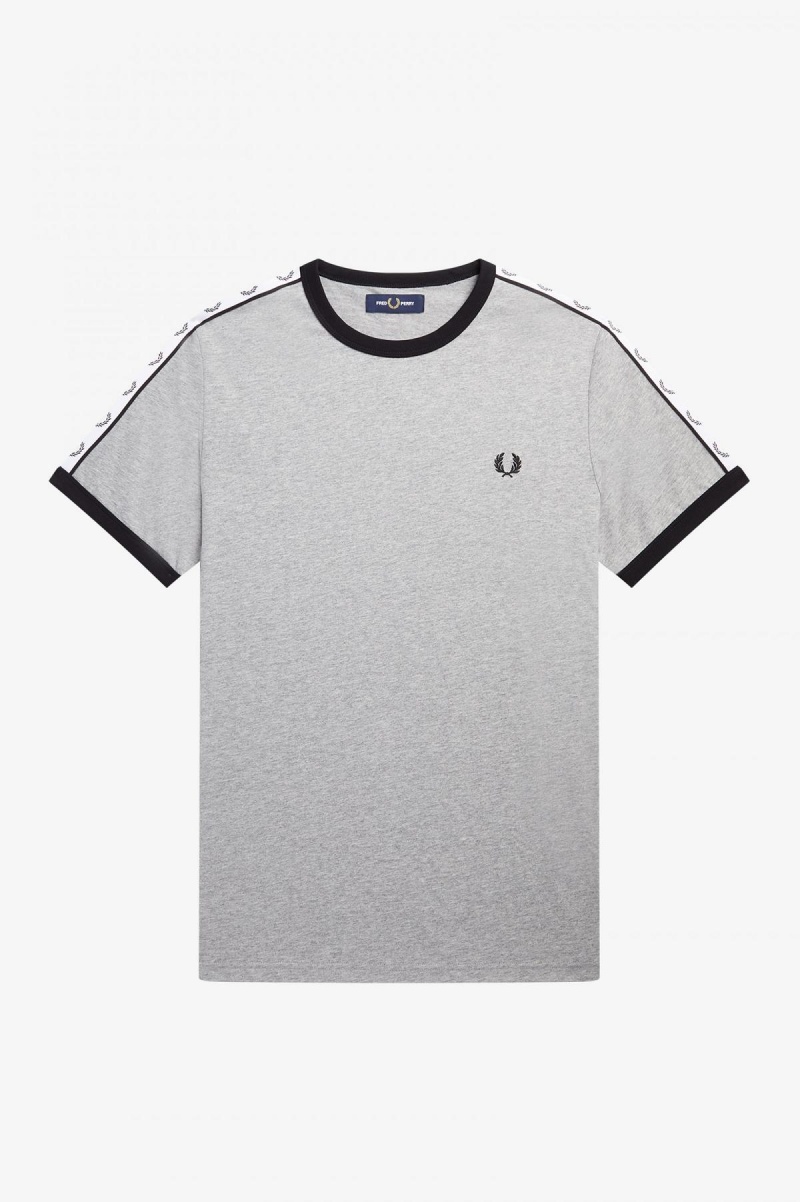 Fred Perry Taped Ringer T-skjorte Herre Steel Marl | NOJZR34487