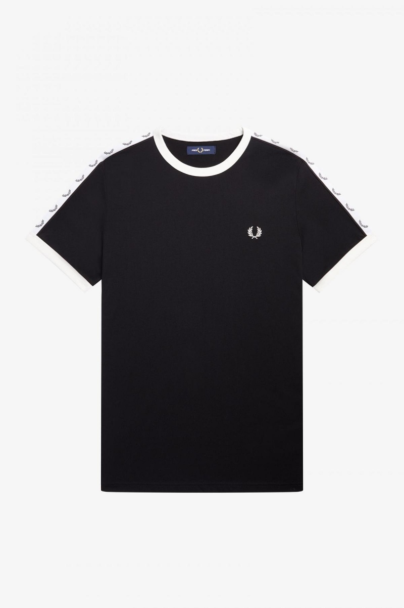 Fred Perry Taped Ringer T-skjorte Herre Svarte | NOXBR17127