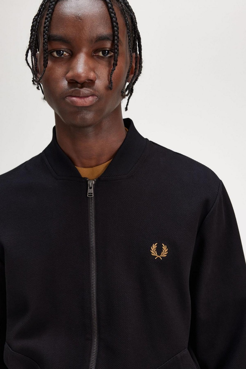 Fred Perry Tipped Detail Treningsjakke Herre Svarte | TNOWZ53050