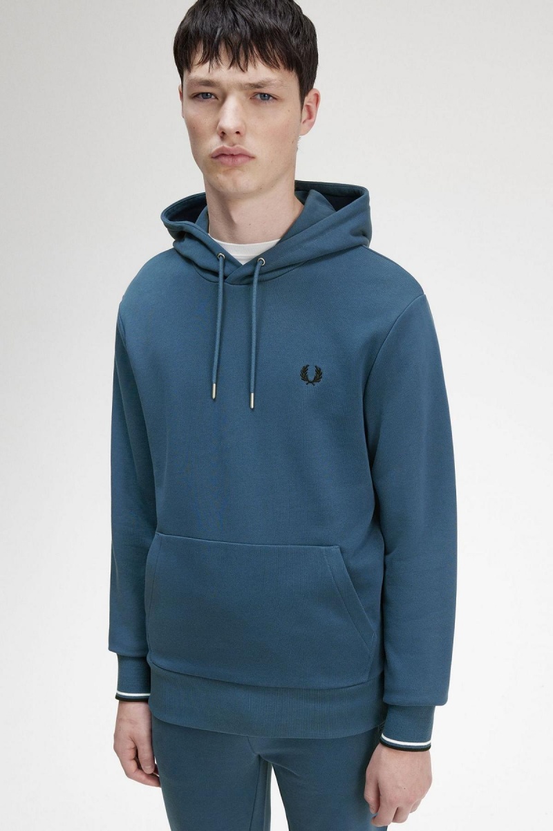 Fred Perry Tipped Hette Gensere Herre Blå | UNOTG73897