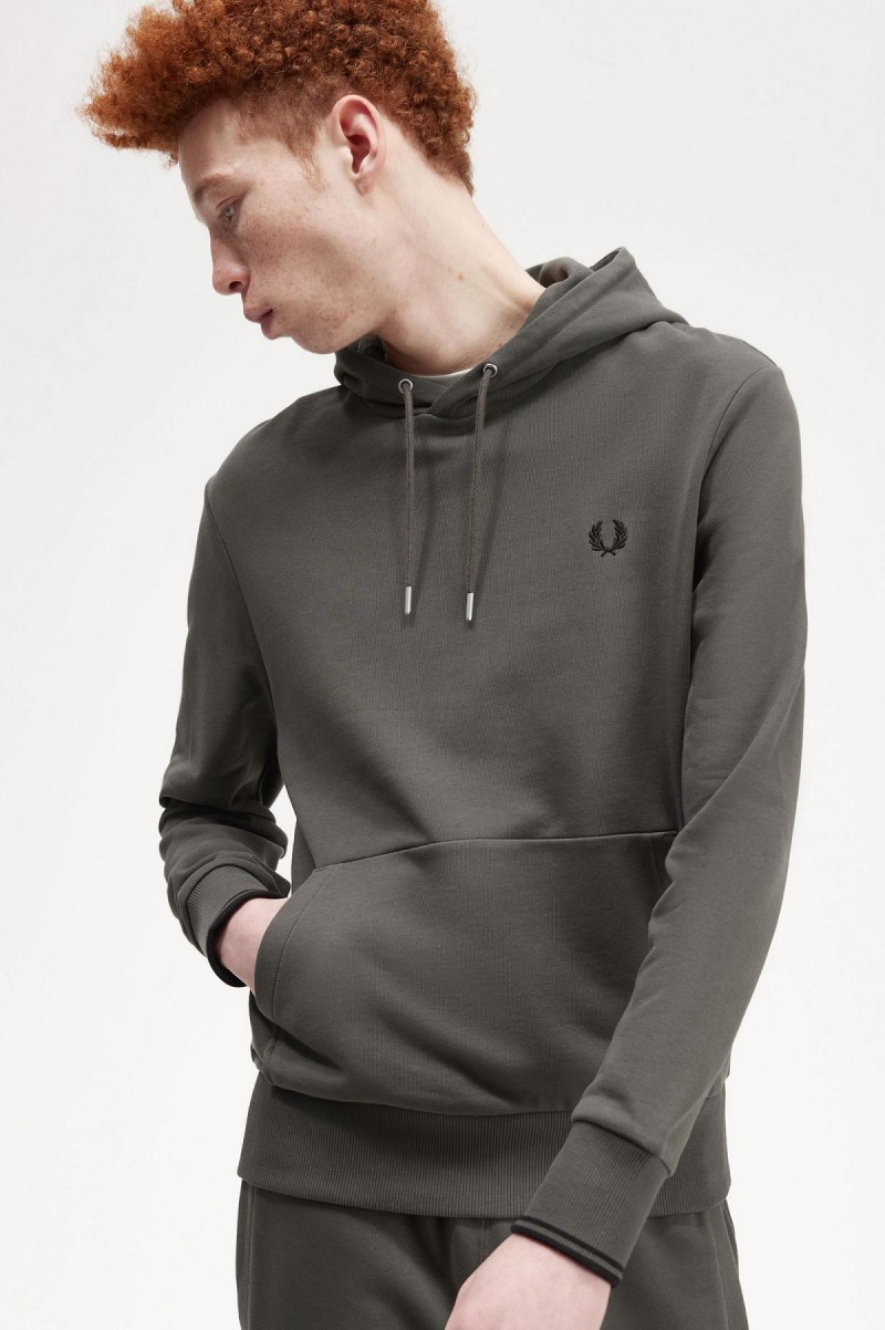 Fred Perry Tipped Hette Sweatshirt Treningsdress Herre Grønn | NOZDE12034