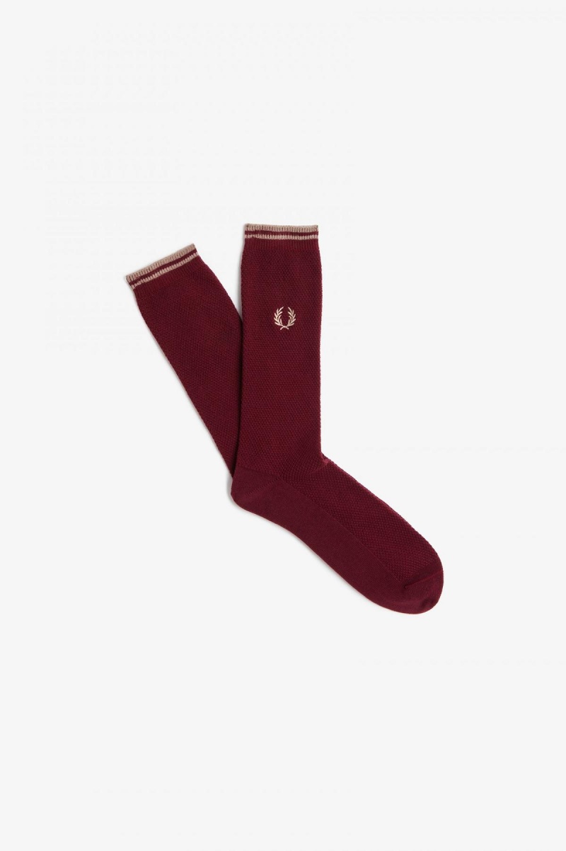 Fred Perry Tipped Sokker Accessories Oxblood / Shaded Stone | ZNONQ59990