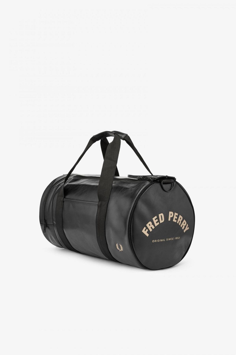 Fred Perry Tonal PU Barrel Veske Accessories Svarte | FNOHY70721