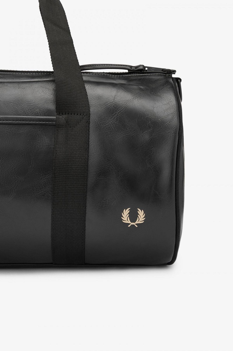 Fred Perry Tonal PU Barrel Veske Accessories Svarte | FNOHY70721