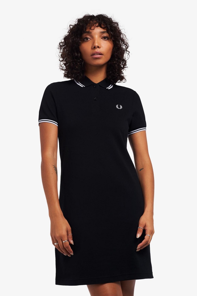 Fred Perry Twin Tipped Fred Perry Kjole Dame Svarte | DNOVO40630