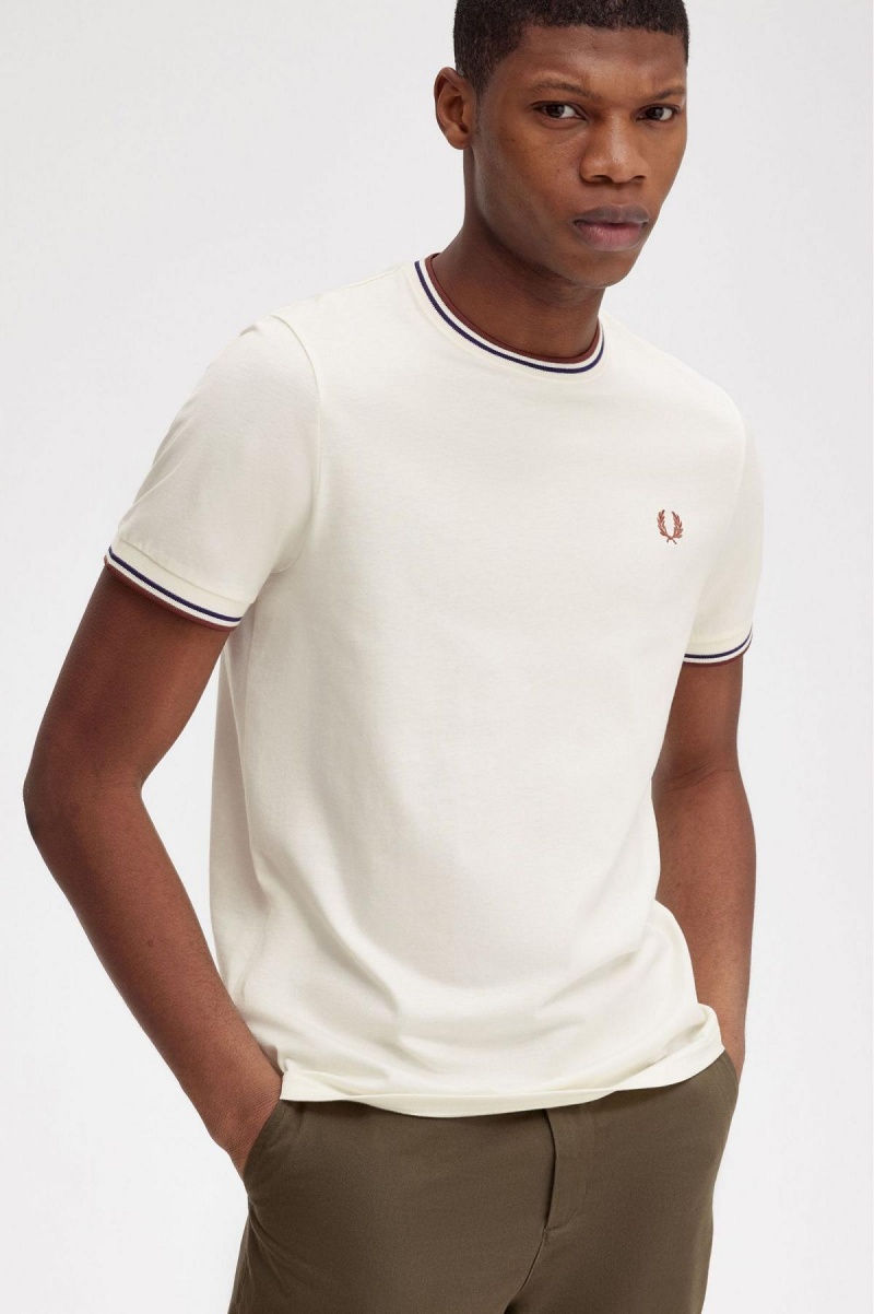 Fred Perry Twin Tipped T-skjorte Herre Brune | UNOTG27893