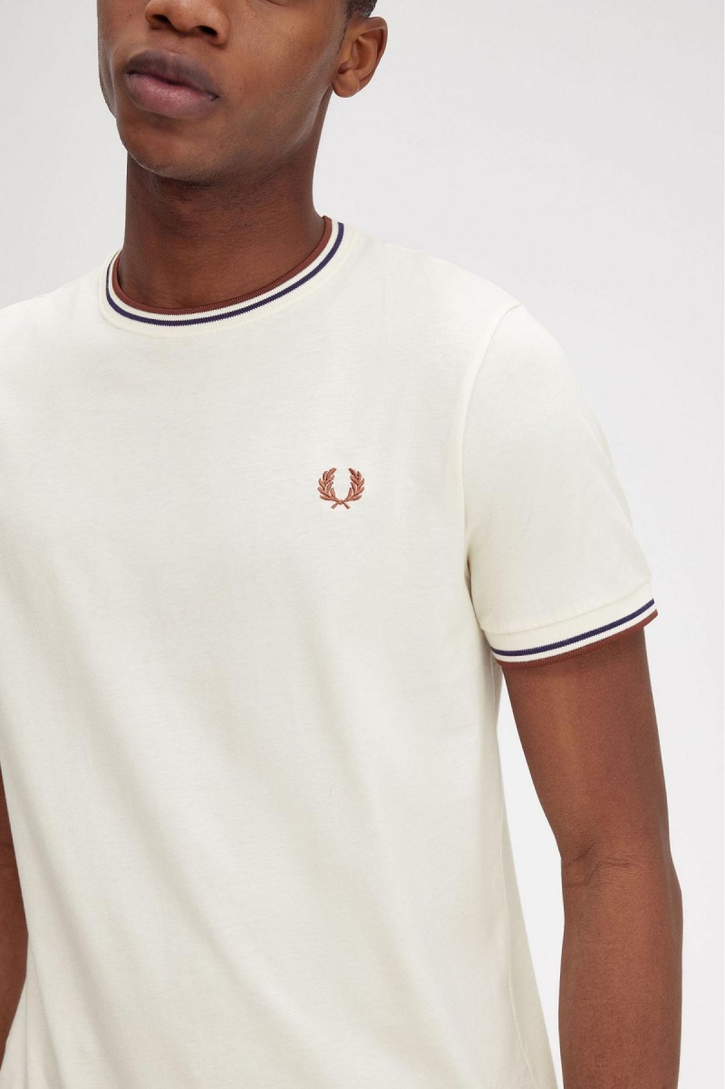 Fred Perry Twin Tipped T-skjorte Herre Brune | UNOTG27893