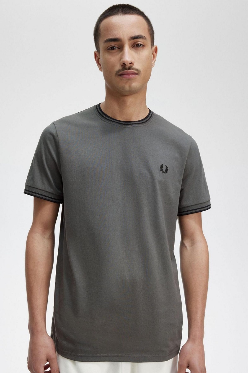 Fred Perry Twin Tipped T-skjorte Herre Grønn | LNOSX96738