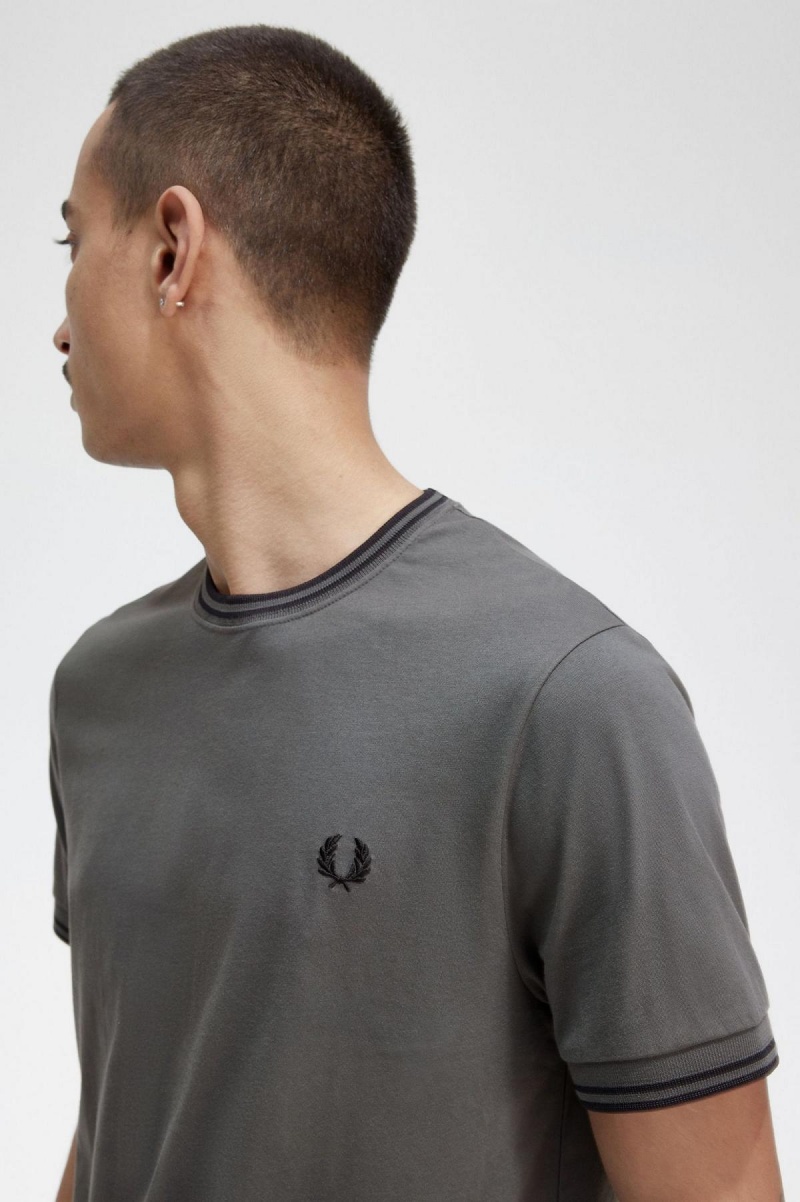 Fred Perry Twin Tipped T-skjorte Herre Grønn | LNOSX96738