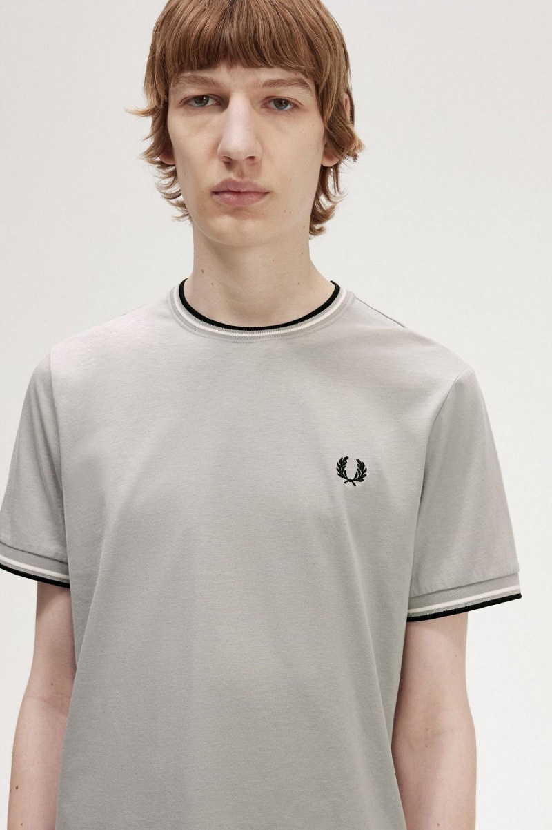 Fred Perry Twin Tipped T-skjorte Herre Limestone | NOJKU55890