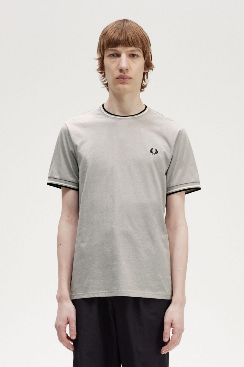 Fred Perry Twin Tipped T-skjorte Herre Limestone | NOJKU55890