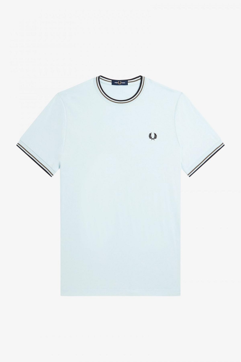 Fred Perry Twin Tipped T-skjorte Herre Lyse Grønn Svarte | TNOPQ29891