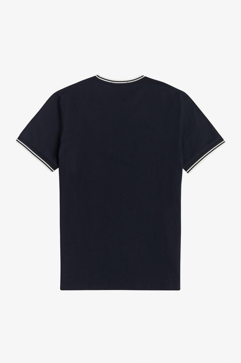 Fred Perry Twin Tipped T-skjorte Herre Marineblå | SNONY75562