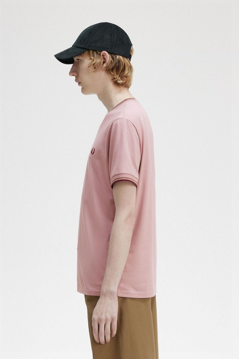 Fred Perry Twin Tipped T-skjorte Herre Rosa Rosa | ANOWC61319