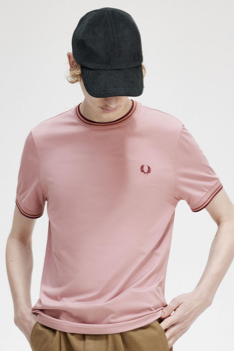 Fred Perry Twin Tipped T-skjorte Herre Rosa Rosa | ANOWC61319