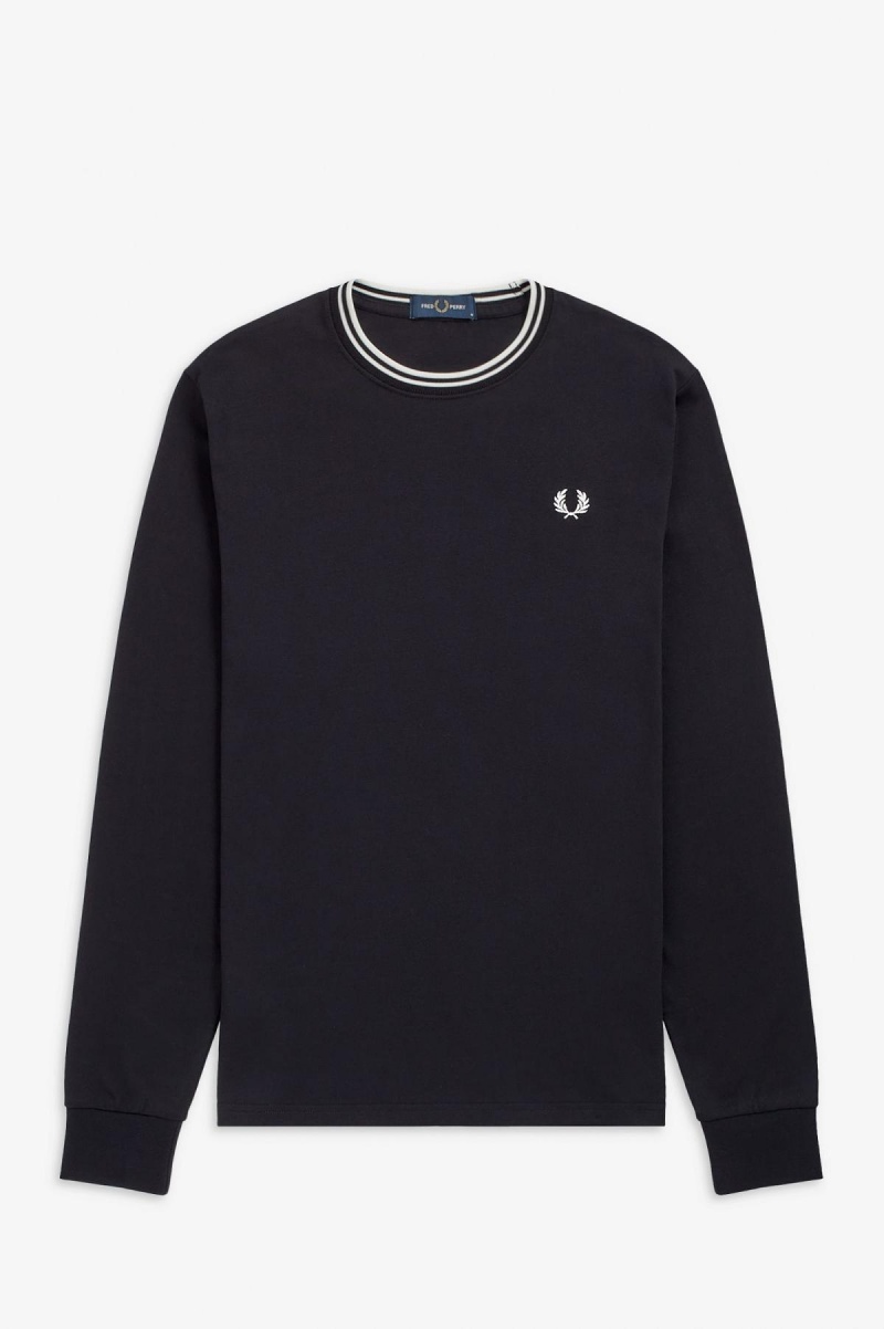 Fred Perry Twin Tipped T-skjorte Herre Svarte | NOZDE71854