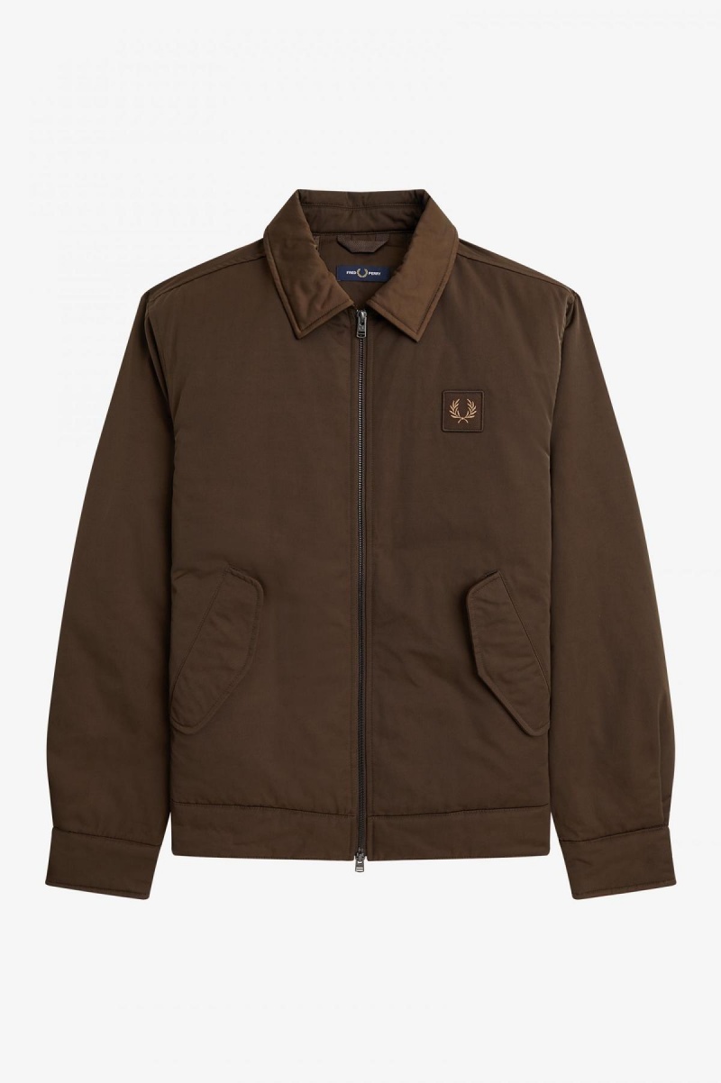 Fred Perry Vattert Zip Through Frakker Herre Burnt Tobacco | NOEAH88151